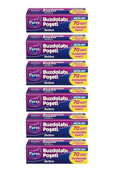 Parex Buzdolabı Poşeti 70’Li Küçük Boy 20 X 30 Cm 6 Paket