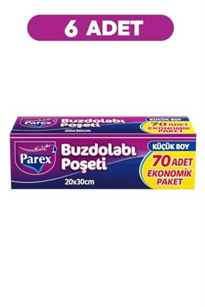 Parex Buzdolabı Poşeti 70’Li Küçük Boy 20 X 30 Cm 6 Paket