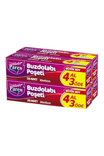 Parex Buzdolabi Poşeti Büyük Boy 4 Al 3 Öde