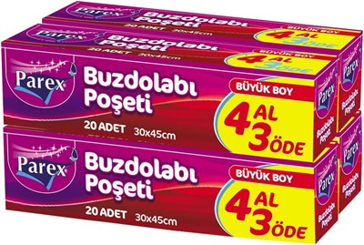 Parex Buzdolabi Poşeti Büyük Boy 4 Al 3 Öde