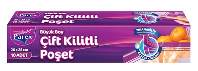 Parex Çift Kilitli Buzdolabı Poşeti Büyük Boy