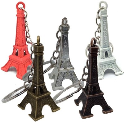 Paris Eyfel Kulesi Renkli 3D Metal Anahtarlık 5 Adet