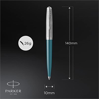 Parker 51 Turkuaz Mavisi CT, Tükenmez Kalem - Seçenekler: 0.5mm, 1 stück (1er Pack), Parker 51, İnce Uç/Parker 51