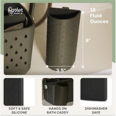 Parker Bebek Banyo Durulama Bardağı | BPA İçermez, Bulaşık Makinesinde Yıkanabilir ve Gıda Sınıfı Banyo Bardağı, Saçları Durulamak için | Hızlı Kuruma, Sağlam ve Mükemmel Boyutta, Nötr Renklerde Bebek