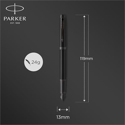 Parker IM Mat Metalik Siyah BT, Dolma Kalem - Seçenekler: 1 stück (1er Pack), Normal