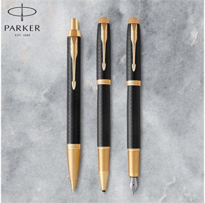 Parker Im Premium Siyah Altın Tasarımlı Tükenmez Kalem, İnce Uç, Siyah Mürekkep (1931660) - Seçenekler: 1 Count (Pack of 1), 1 stück (1er Pack)...