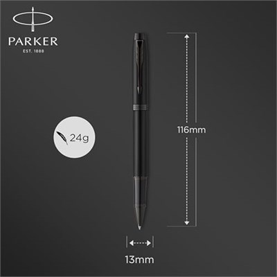 Parker IM Rollerball Kalem | Siyah PVD ile Mat siyah | Siyah Mürekkep Dolgulu İnce Nokta | Hediye Kutusu