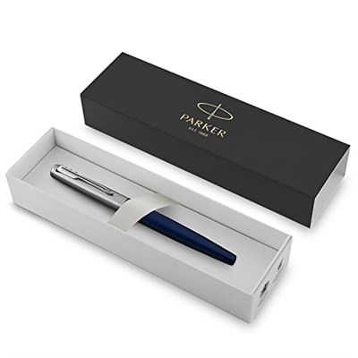 Parker Jotter Mavi Krom Tasarımlı Dolma Kalem, Orta Kalınlıkta Uç, Mavi Mürekkep