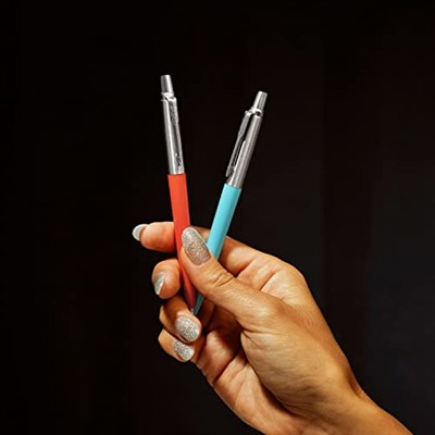 Parker Jotter Originals Tükenmez Kalemler | Glam Rock Koleksiyonu | Azure Mavisi ve Vermilion | Mavi Mürekkep | 2li Paket