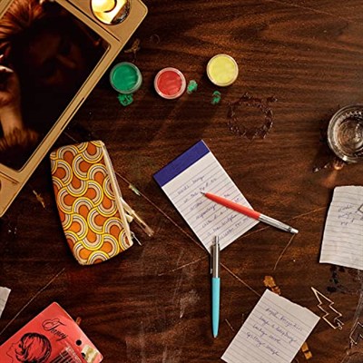 Parker Jotter Originals Tükenmez Kalemler | Glam Rock Koleksiyonu | Azure Mavisi ve Vermilion | Mavi Mürekkep | 2li Paket