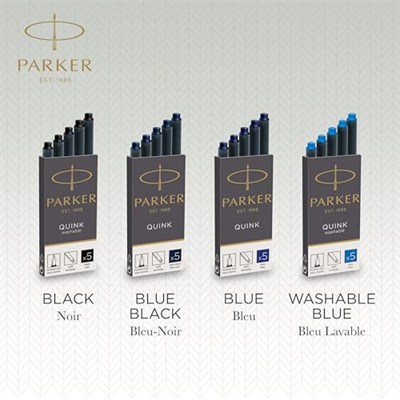 Parker Quink Dolma Kalem Kartuşu, Siyah, 5li Kutu