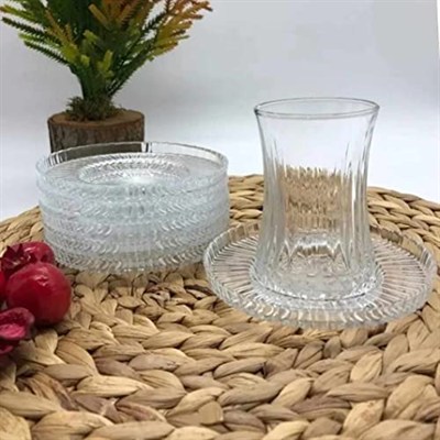 Paşabahçe Elysia Çay Takımı Seti 12 Parça Set Rinana Çay Tabağı 42901