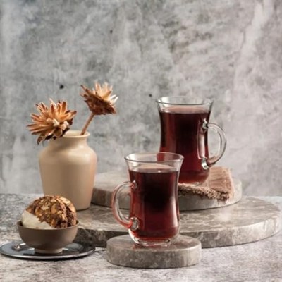 Pasabahce Paşabahçe 6 lı Cam Kulplu Keyif Çay Bardağı