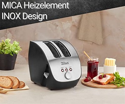 Paslanmaz çelik ekmek kızartma makinesi | 2 dilim ekmek kızartma makinesi | tasarım ekmek kızartma makinesi | eğimli tost makinesi | kızartma makinesi | 1000 Watt | paslanmaz çelik gövde | kademesiz a