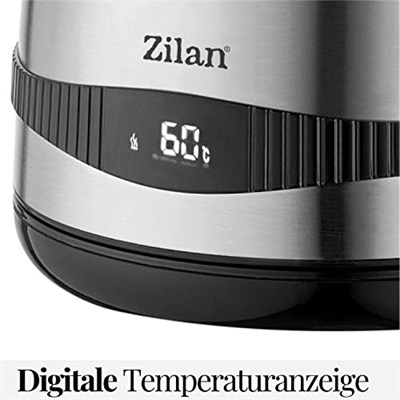 Paslanmaz çelik su ısıtıcısı 1,7 litre | %100 BPA içermez | 2200 Watt | dijital sıcaklık göstergesi | sıcak tutma fonksiyonu | sıcaklık seçimi ile paslanmaz çelik | çay makinesi | sıcaklık ayarı (40°C