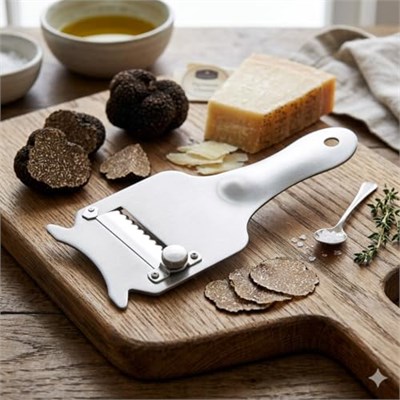 Paslanmaz Çelik Trüf ve Parmesan Dilimleyici, Ayarlanabilir Bıçak, Gümüş, Mutfak Rendesi