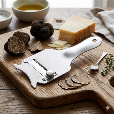 Paslanmaz Çelik Trüf ve Parmesan Dilimleyici, Ayarlanabilir Bıçak, Gümüş, Mutfak Rendesi