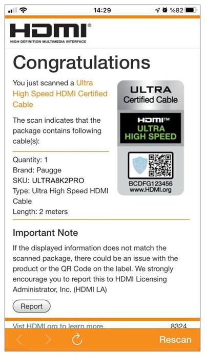 Paugge Ultra Sertifikalı HDMI® 2.1b Kablo - (2.1b/2.1/2.0b/2.0/1.4) 10K, 8K 60Hz, 4K 240Hz 165Hz 144Hz 120Hz 60Hz, eARC, HDCP2.3, HDR, D-HDR, Dolby Vision, Dolby Atmos (2m)