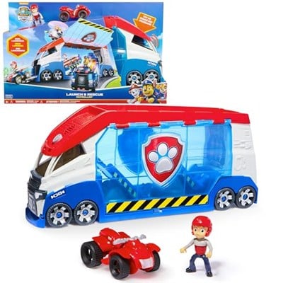 PAW PATROL Launchn Rescue PAW Patroller takım aracı, Ryder figürü ve dahili 1 temel araç, 3 yaşından büyük çocuklar için uygun oyuncaklar