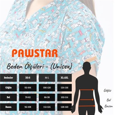 Pawstar Joly Fruits Üst Forma-medikal Önlük Dr. Hemşire Diş Hekimi Vet. Pet Kuaför Önlüğü Hastane Cerrahi