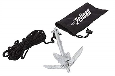 Pelican, Kompakt Çıpa Seti, Kano, Kürek Tahtası (SUP), Şişme Bot veya Küçük Tekneler İçin, Katlanabilir Taşıma Çantasıyla, Balıkçılık ve Tekne Kullanımı İçin