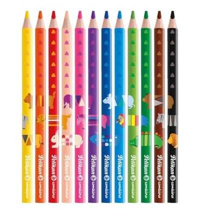 Pelikan Combino 12li Jumbo Üçgen Kuru Boya