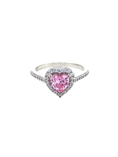 Pembe Kalpli Pandora Çelik Yüzük Özel Kutulu