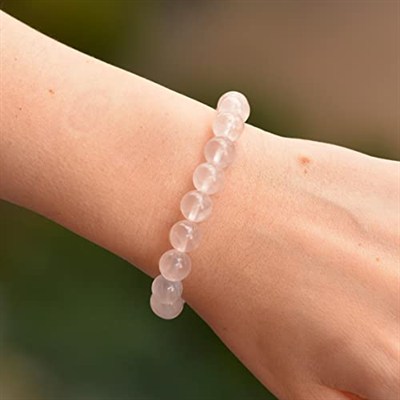 Pembe Kuvars Taşı Bileklik (10 mm) - Taş Sandığı