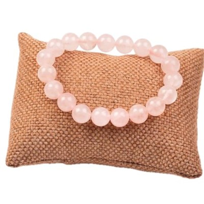 Pembe Kuvars Taşı Bileklik (10 mm) - Taş Sandığı