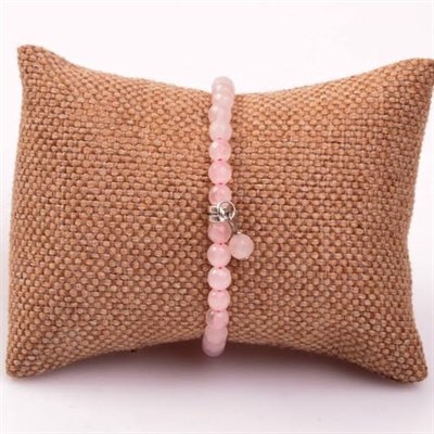 Pembe Kuvars Taşı Bileklik (6 mm) - Taş Sandığı