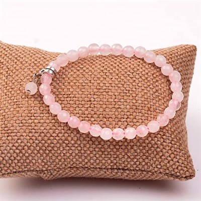 Pembe Kuvars Taşı Bileklik (6 mm) - Taş Sandığı