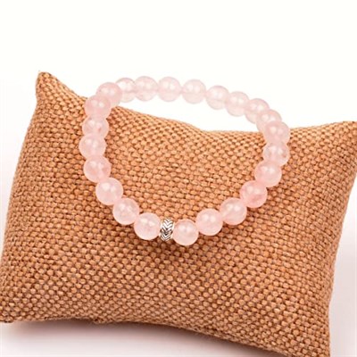 Pembe Kuvars Taşı Bileklik (8 mm) - Taş Sandığı