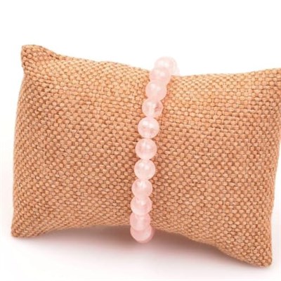 Pembe Kuvars Taşı Bileklik (8 mm) - Taş Sandığı