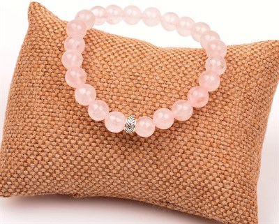Pembe Kuvars Taşı Bileklik (8 mm) - Taş Sandığı