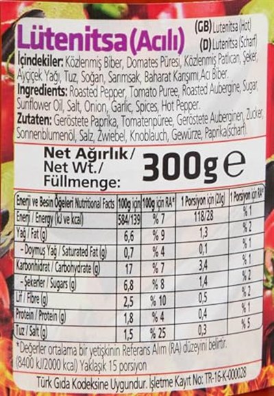 Penguen Lütenitsa Acılı Balkan Sosu 300 Gr