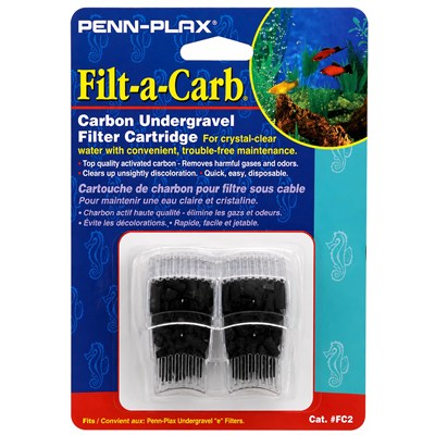Penn-Plax Filt-a-Carb Yedek Aktif Karbon Medya Kartuşları (2li Paket) - Çok Gözenekli ve Çakıl Altı 