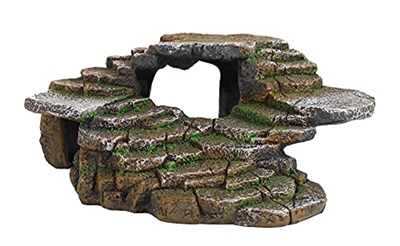 Penn-Plax Shale Step Ledge and Cave Hide-Out Akvaryum, Suni Reçine - Seçenekler: Medium (Pack of 1), Small (Pack of 1), Large