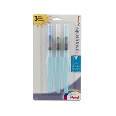 Pentel Arts Aquash sulu boya fırçası, ince uç, 3 paket boyunda, 0,5 çeşit - Seçenekler: 3 adet, çeşitli, çeşitli 4 adet, Kutu içinde hediye seti...