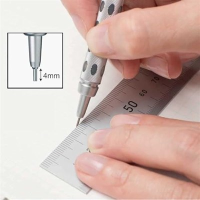 Pentel Graphgear 1000 Metal Gövdeli, Gizli Uçlu, Teknik Çizim ve Yazı İçin Mekanik Kurşun Kalem, 0.5 mm, Orijinal Kutusunda