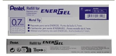 Pentel LR7 Nachfuellmine Energel-kalemler için 0,35 mm Çizgi kalınlığı, 0,7 mm Küre çapı, 12 adet 1 - Pack