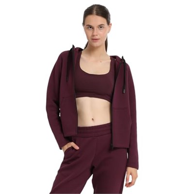 Peoria Kadın Bordo Günlük Stil Eşofman Üstü 25KK1048-BRD - Bedenler: XS, S