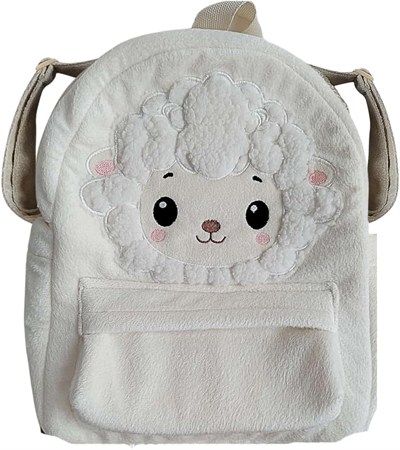 perababy Pelüş Çocuk Sırt Çantası, Bulutlu Tasarım, Beyaz