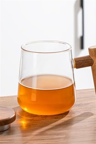 Perotti 17564 Herby Borosilikat Cam Süzgeçli Kupa Bitki Çayı Demliği 500 Ml
