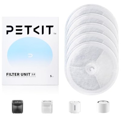 PETKIT PETKIT Pet Su Çeşmeleri Eversweet 2S/3/3 Pro, Eversweet Solo/Solo2/Solo SE ve CYBERTAIL için Yükseltilmiş Filtre Üniteleri 3.0, Yedek Filtreler (5 adet)
