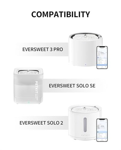PETKIT PETKIT Pet Su Çeşmeleri Eversweet 2S/3/3 Pro, Eversweet Solo/Solo2/Solo SE ve CYBERTAIL için Yükseltilmiş Filtre Üniteleri 3.0, Yedek Filtreler (5 adet)