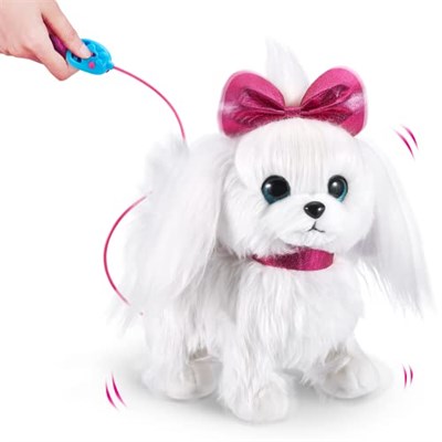 Pets Alive Lil Paw Paw Yürüyen Köpeğim PEL14000 İnteraktif Malta Cinsi Işıltılı Gözlü Pelüş Elektronik Robot Köpek Kız Çocuk Rol Yapma Evcil Hayvan Oyun Seti