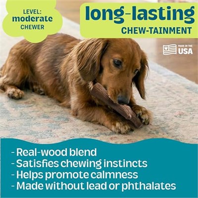 Petstages Kızılcık Ahşap Alternatif Köpek Çiğneme Oyuncağı, Küçük