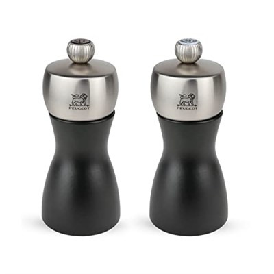 Peugeot 2/21283 Fidji karabiber/tuz değirmeni ahşap, 5,2 x 5,2 x 12 cm, mat siyah