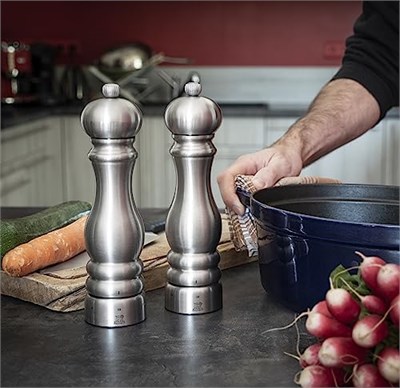 Peugeot 32500 Paris Chef tuz değirmeni Paslanmaz çelik, 22 cm, gümüş