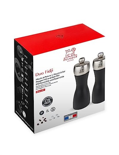Peugeot Fidji değirmen seti, karabiber/tuz, klasik öğütme derecesi ayarı, yükseklik: 15 cm, ahşap, siyah, 2/17132